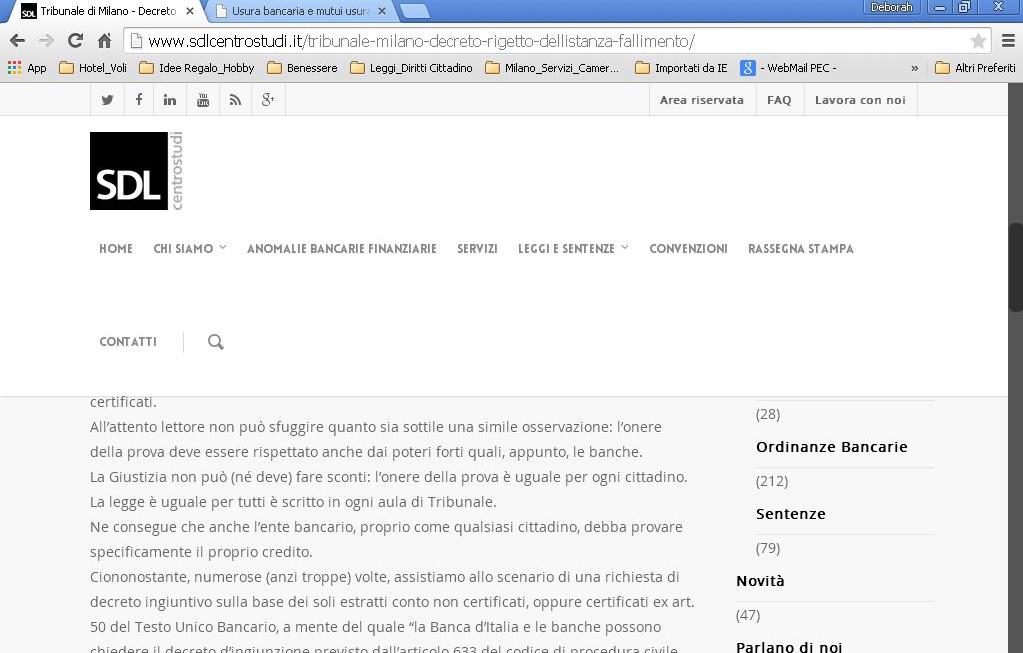 SDL Centrostudi - Analisi Sentenze Pubblicate