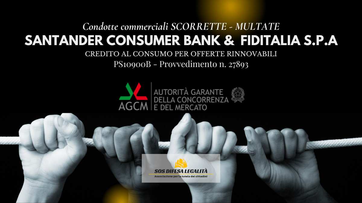 AGCM multa Santander e Fiditalia pratiche commerciali scorrette